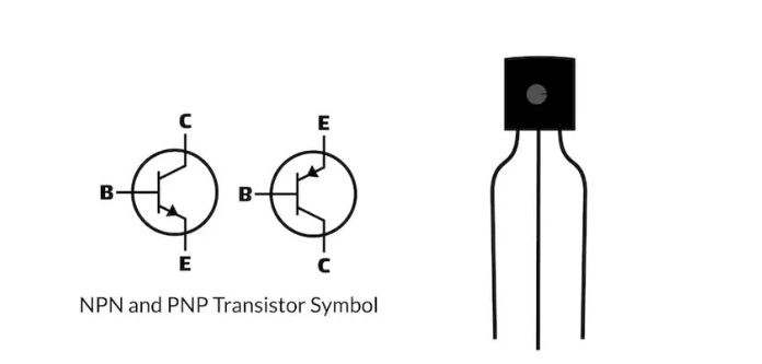 NPN and PNP transistors